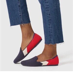 Rothy's The Loafer  Prep Red/White/Blue Slip On Flat Shoes NWOB 8.5